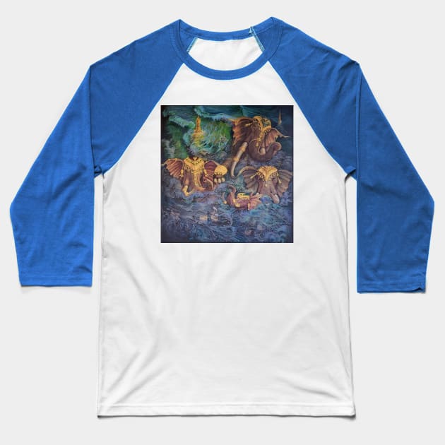 Drowning Elephants Baseball T-Shirt by Temple of Being